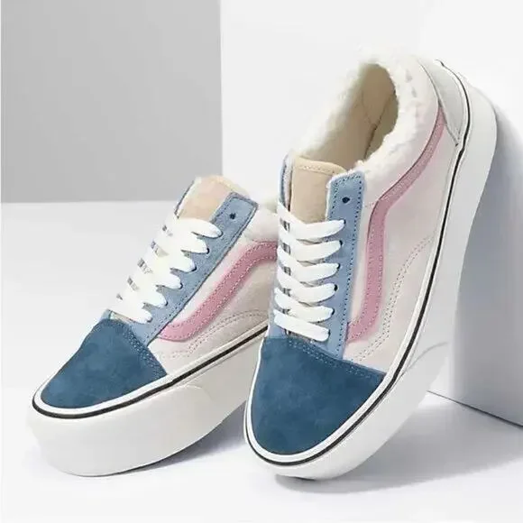 Vans Old Skool Stackform Sherpa Lace-Up — Blue & Pink - Picture 2 of 8